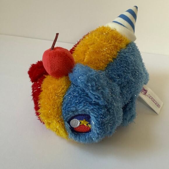 APHMAU Meemeows Snow Cone Cat 6.5” Carnival Treats Plush Red Blue Yellow EUC - Picture 2 of 11